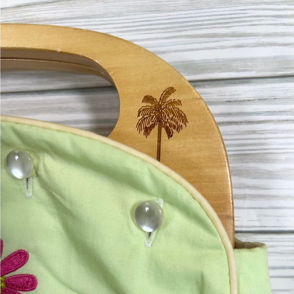 LILLY PULITZER Bermuda Hand Bag Purse Reversible Boho Embroidered Floral Eyelet - Picture 5 of 14